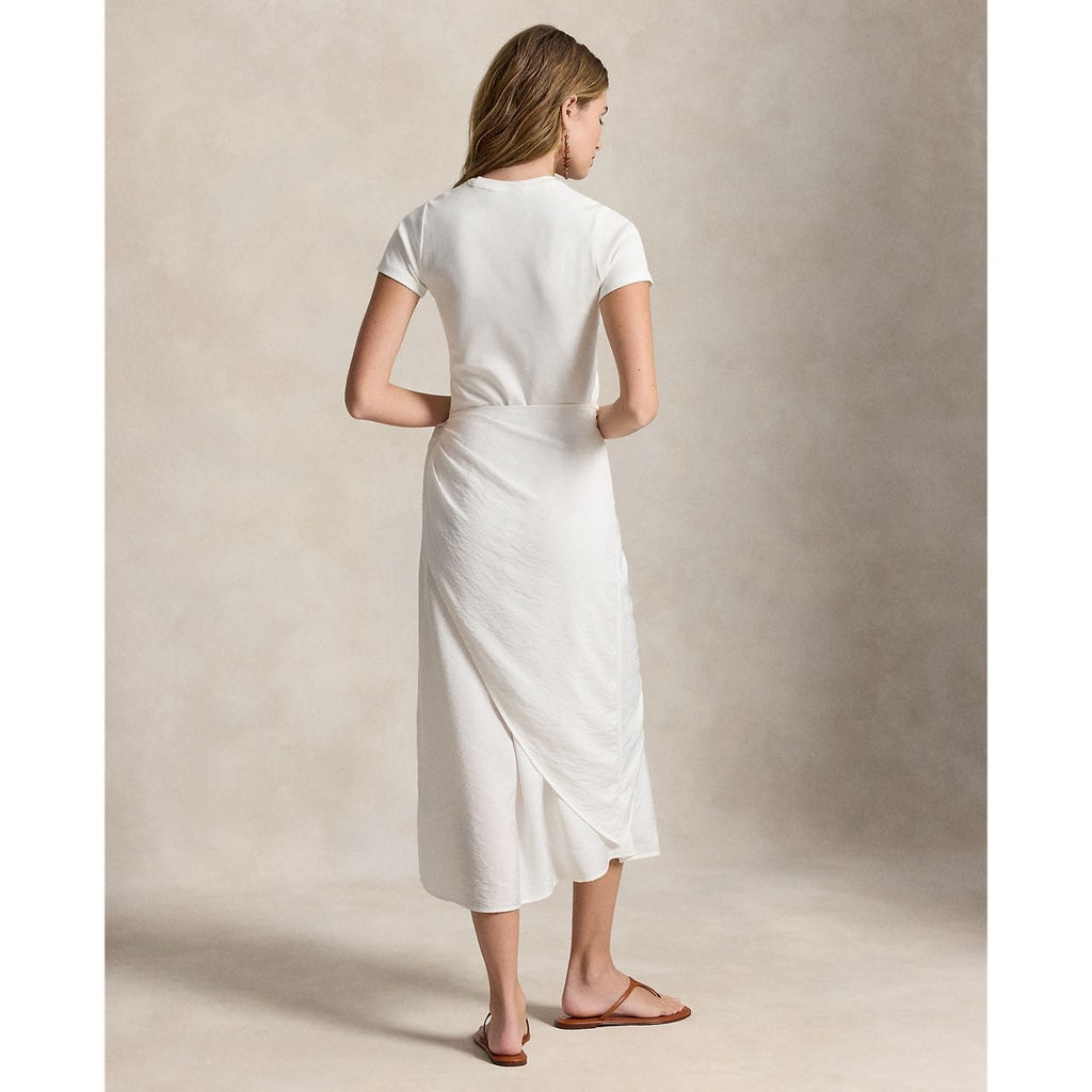 Test2-Ralph Lauren Short-Sleeve Faux-Wrap Tie Midi Dress — back