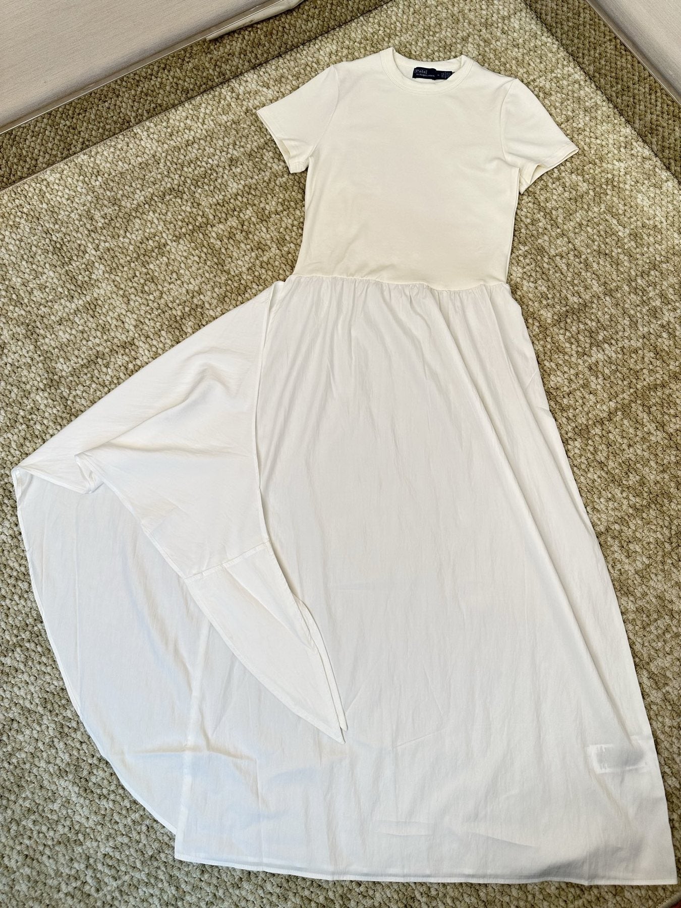 Test2-Ralph Lauren Short-Sleeve Faux-Wrap Tie Midi Dress — front